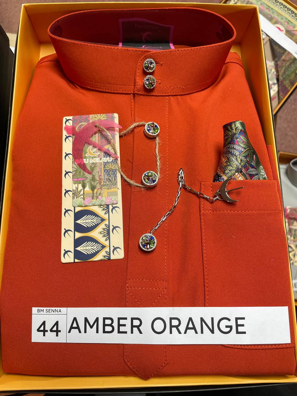 BAJU MELAYU SENNA (AMBER ORANGE)