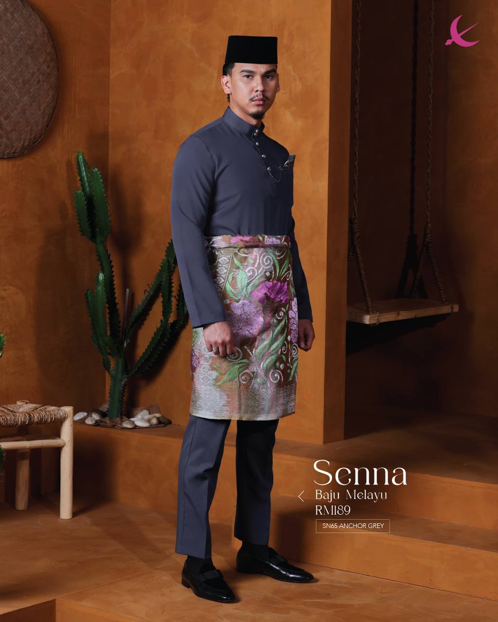 BAJU MELAYU SENNA (ANCHOR GREY)