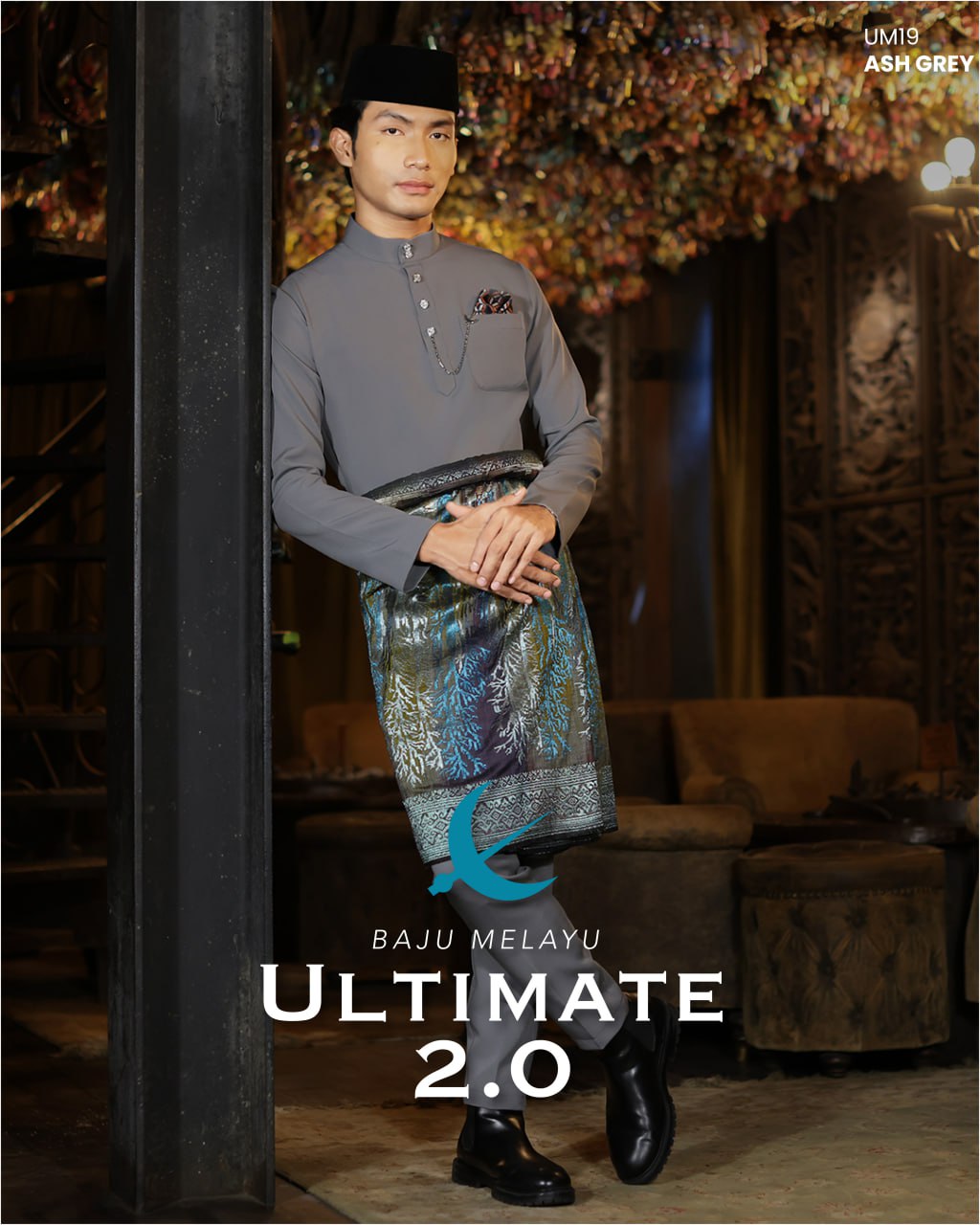 BAJU MELAYU ULTIMATE 2.0 (ASH GRAY)