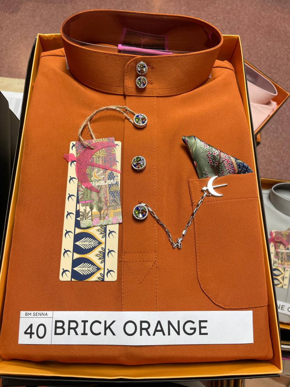 BAJU MELAYU SENNA (BRICK ORANGE)