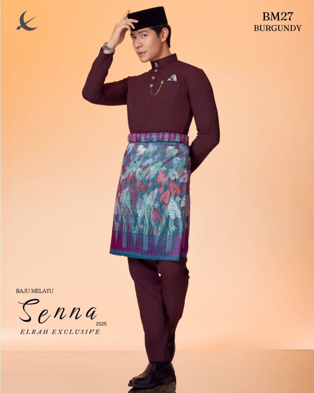 BAJU MELAYU SENNA (BURGANDY)