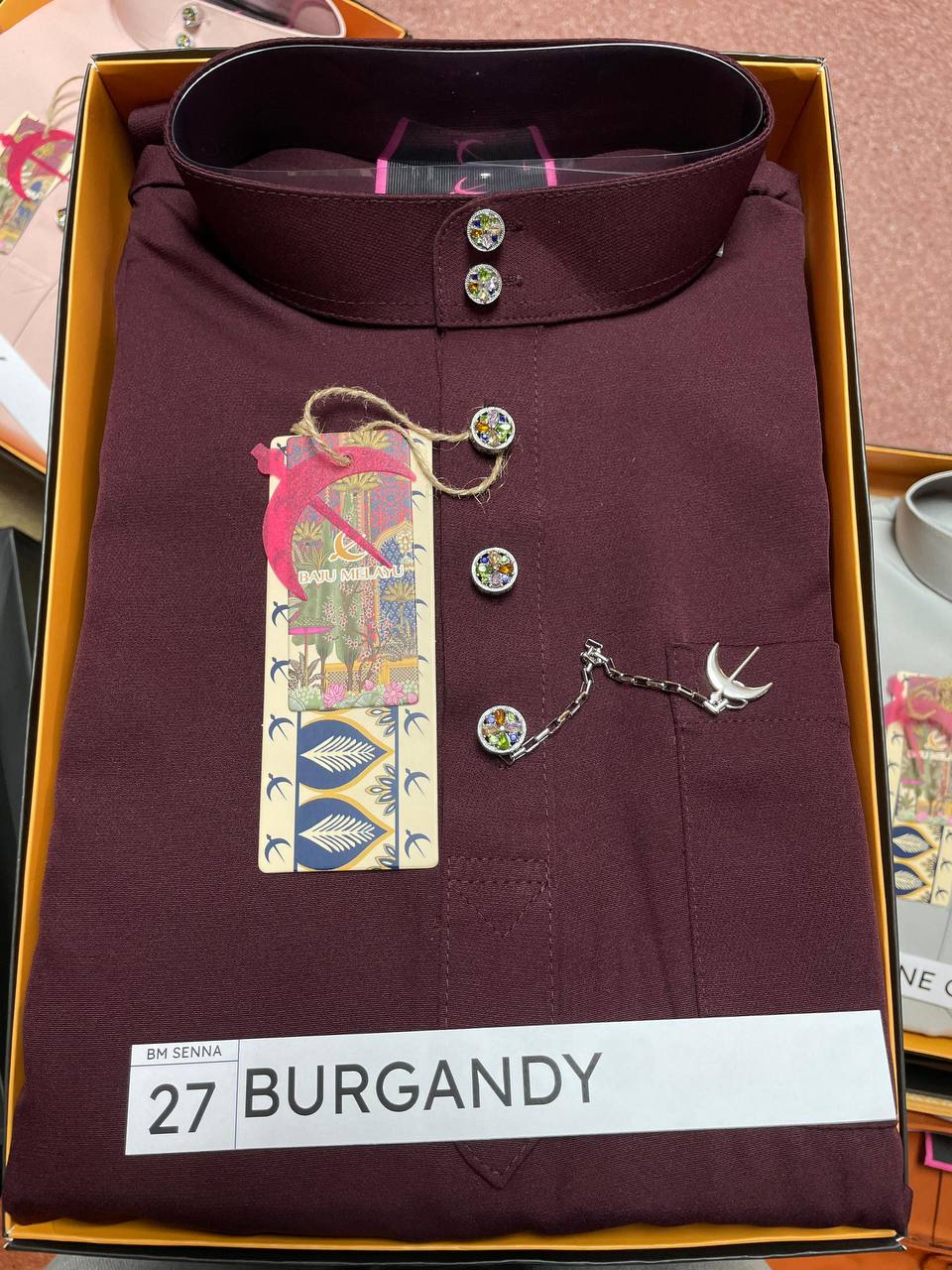 BAJU MELAYU SENNA (BURGANDY)