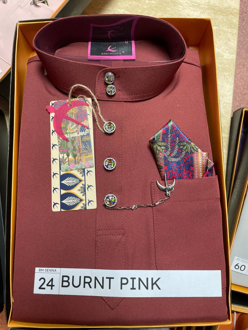 BAJU MELAYU SENNA (BURNT PINK)