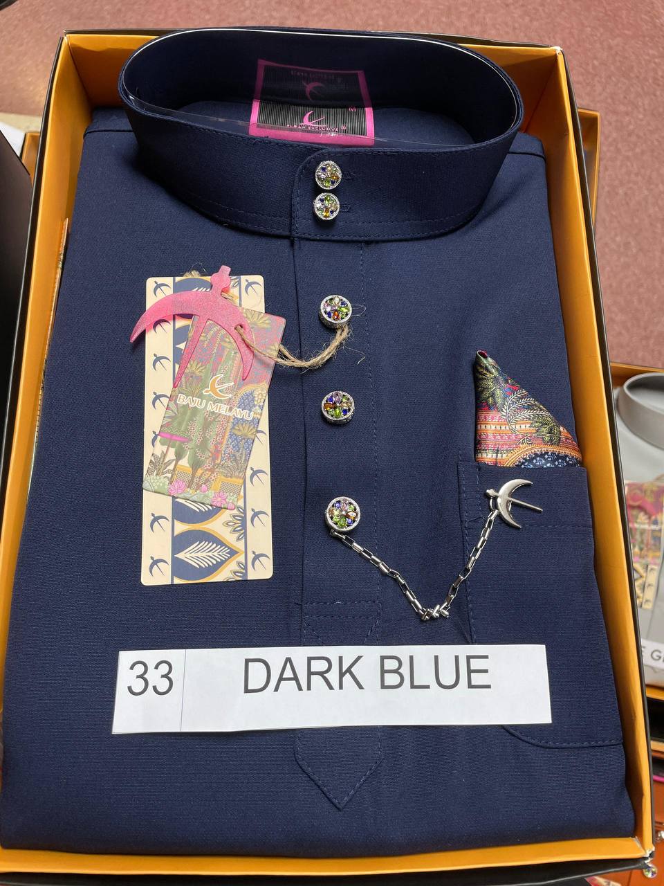 BAJU MELAYU SENNA (DARK BLUE)