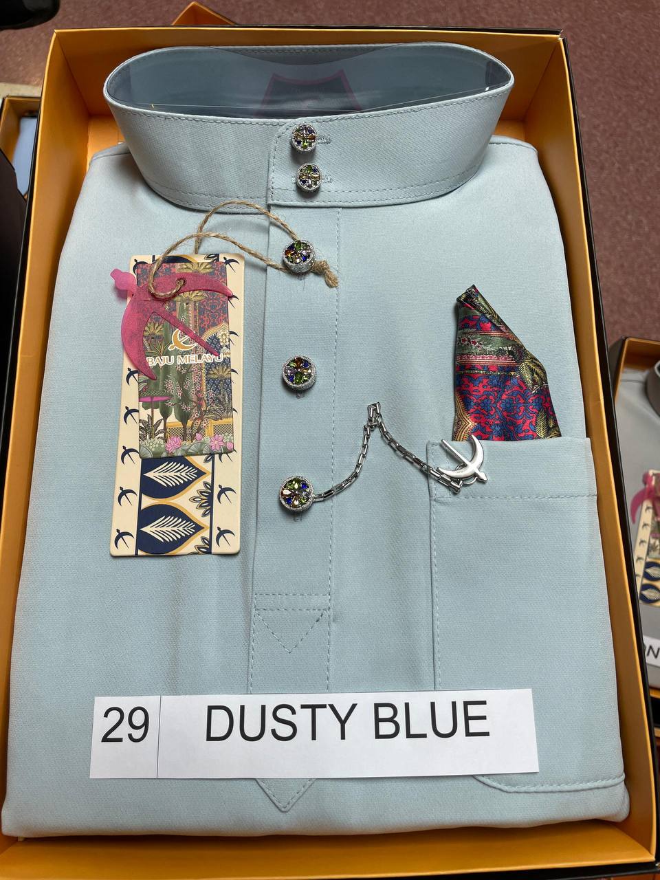 BAJU MELAYU SENNA (DUSTY BLUE)