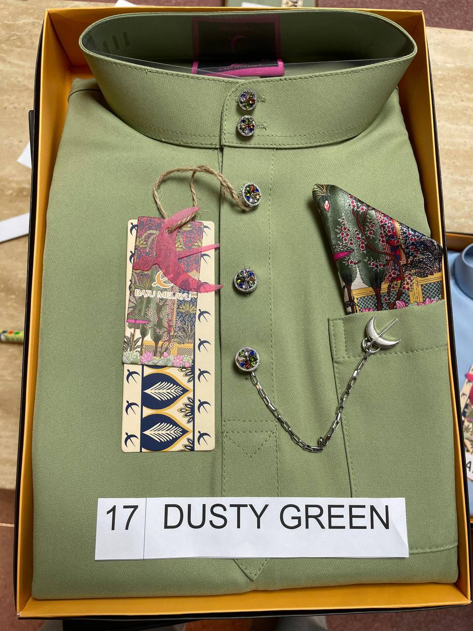 BAJU MELAYU SENNA (DUSTY GREEN)