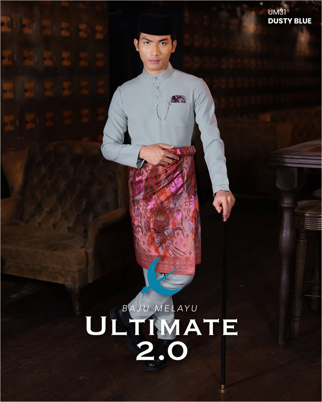 BAJU MELAYU ULTIMATE 2.0 (DUSTY BLUE)