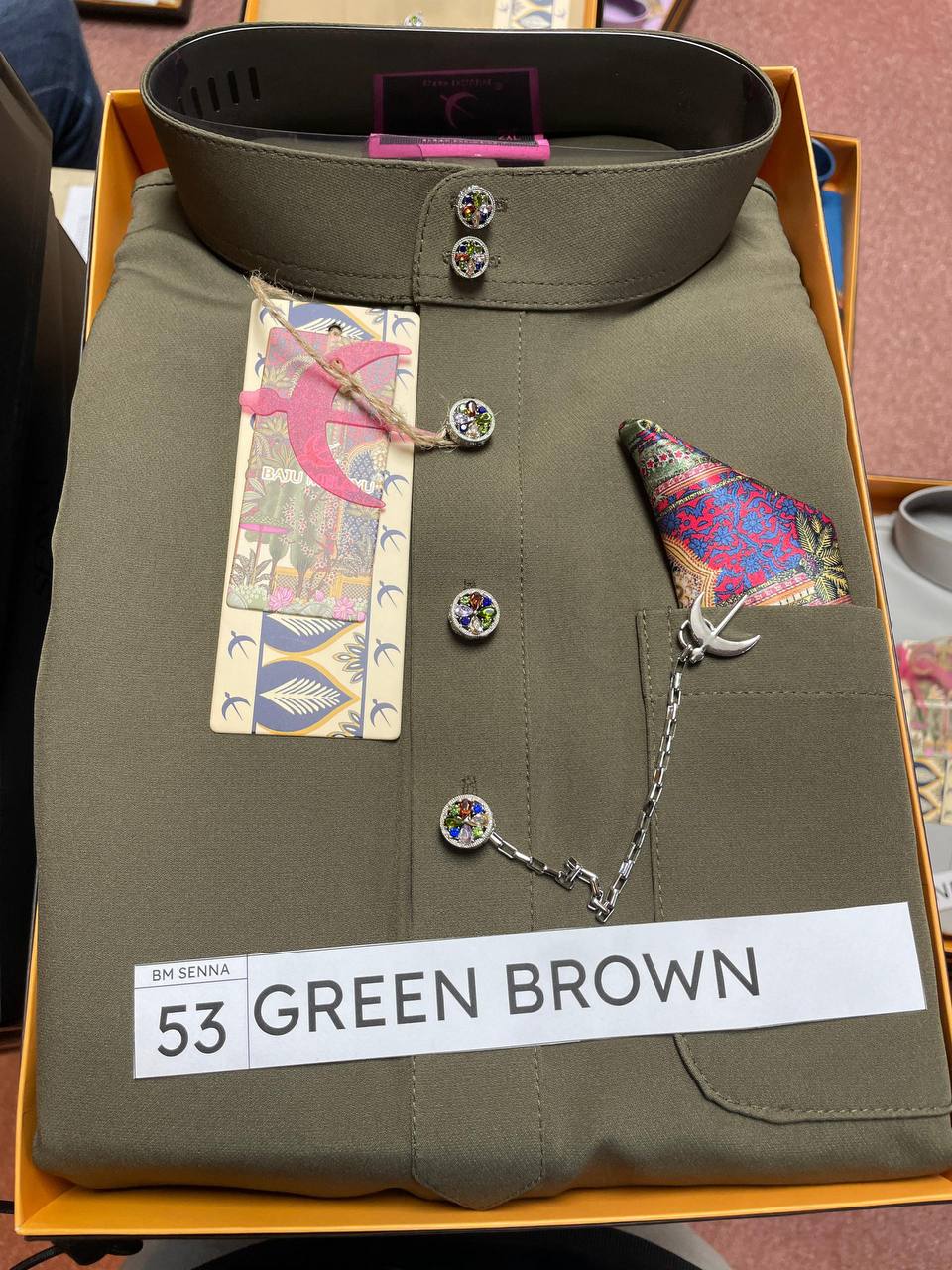 BAJU MELAYU SENNA (GREEN BROWN)