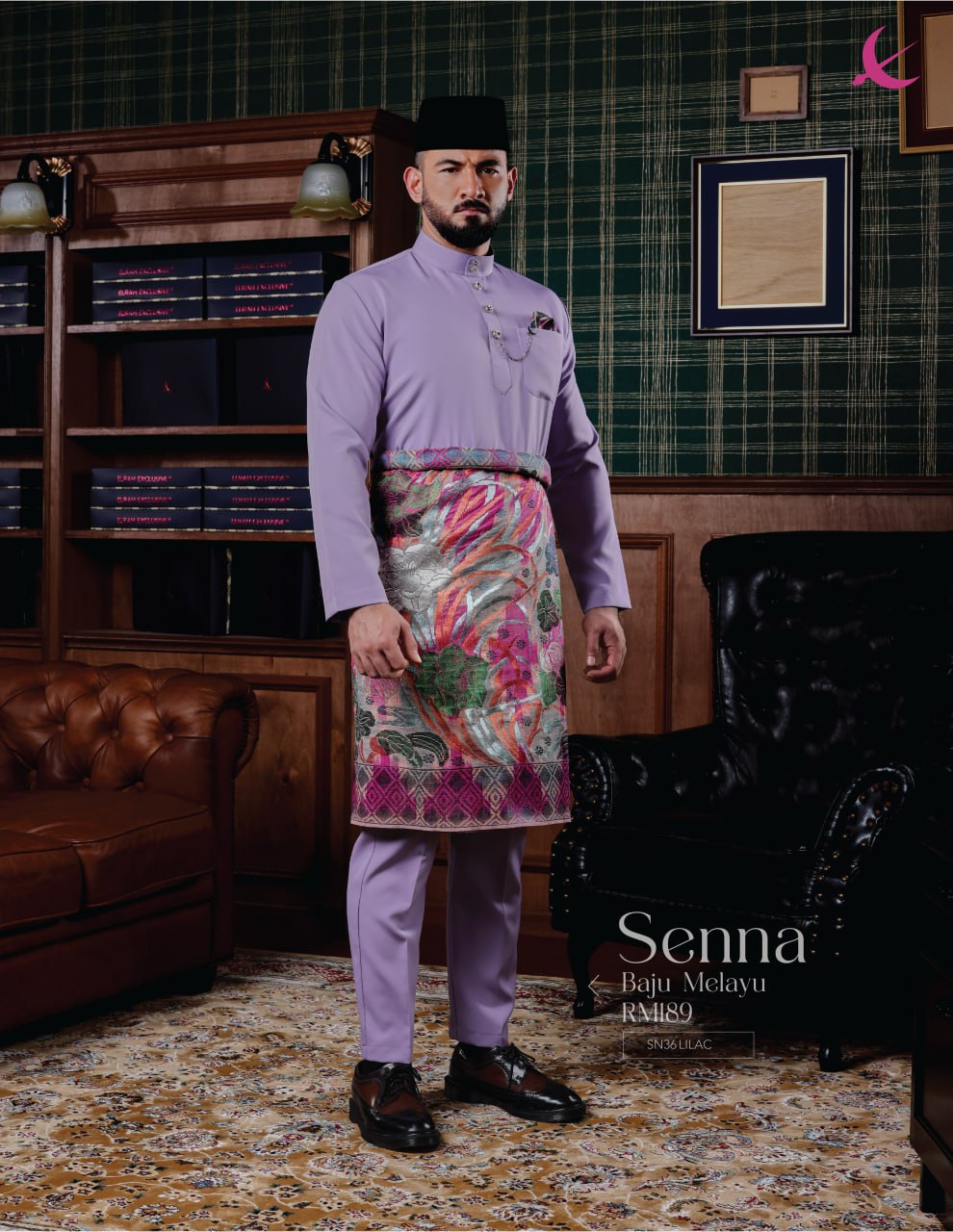 BAJU MELAYU SENNA (LILAC)