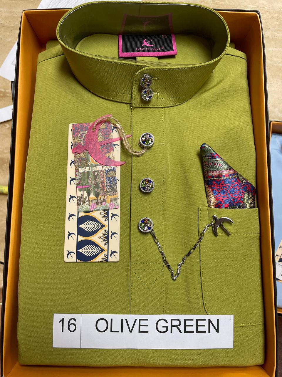 BAJU MELAYU SENNA (OLIVE GREEN)