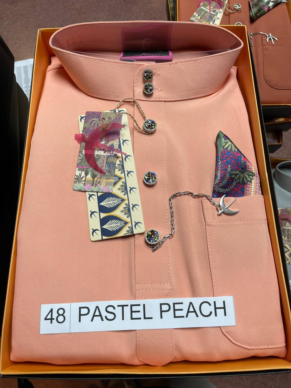 BAJU MELAYU SENNA (PASTEL PEACH)