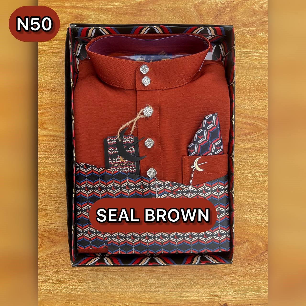 BAJU MELAYU ULTIMATE 2.0 (SEAL BROWN)