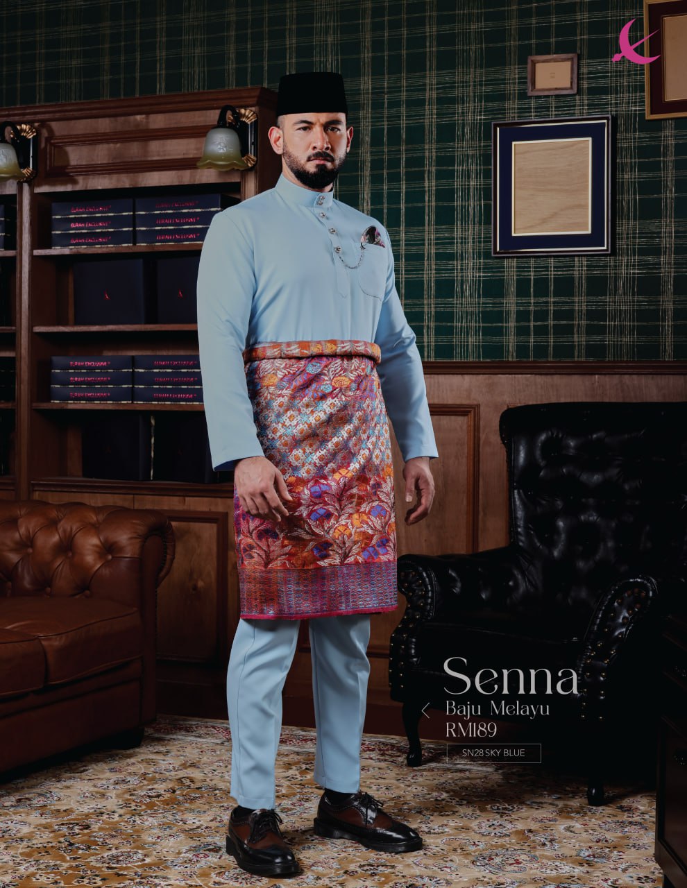BAJU MELAYU SENNA (SKY BLUE)