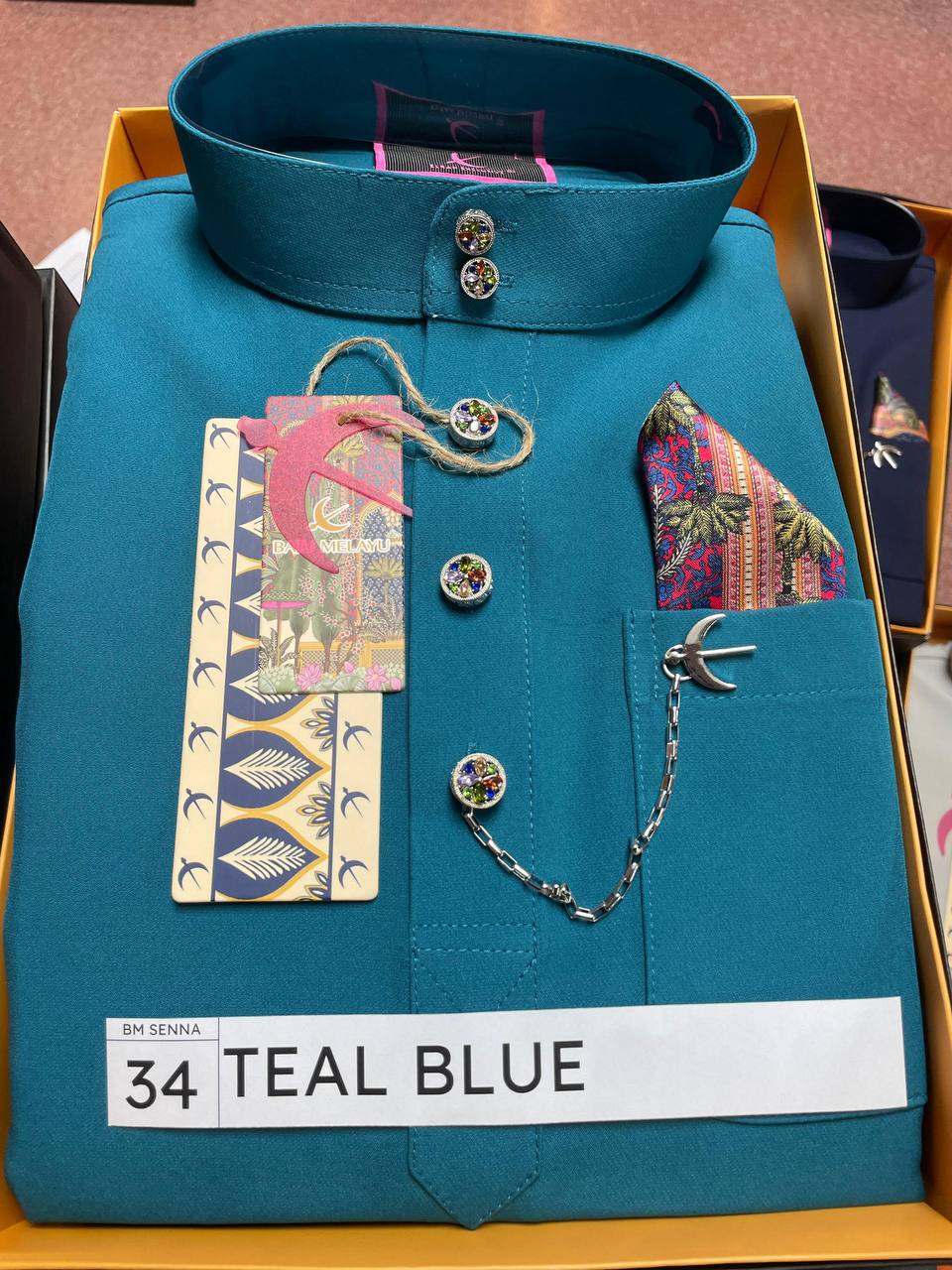 BAJU MELAYU SENNA (TEAL BLUE)