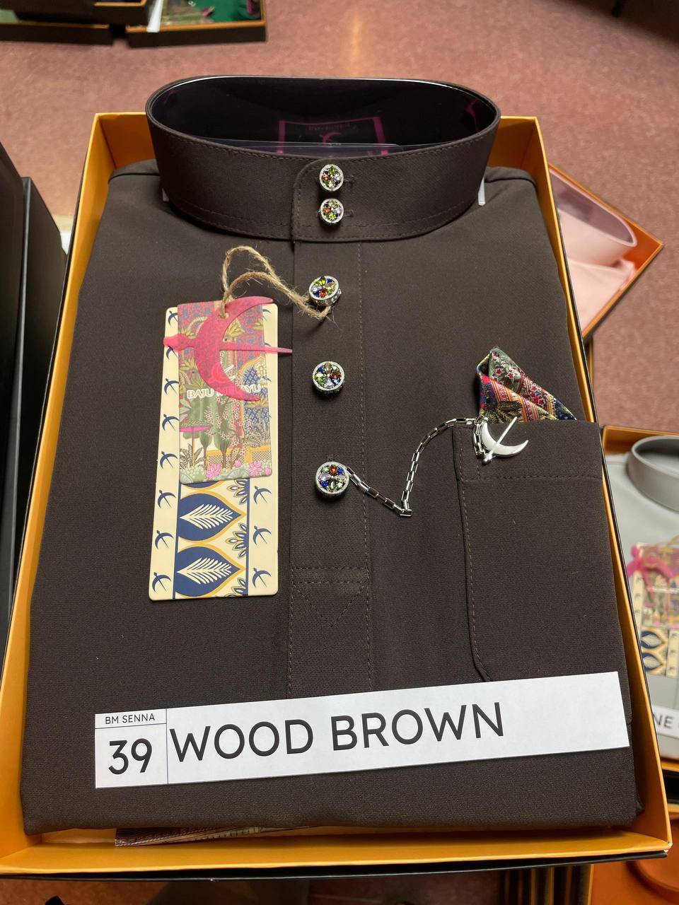 BAJU MELAYU SENNA (WOOD BROWN)