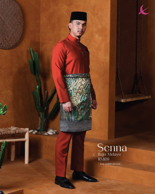 BAJU MELAYU SENNA  (AMBER ORANGE)