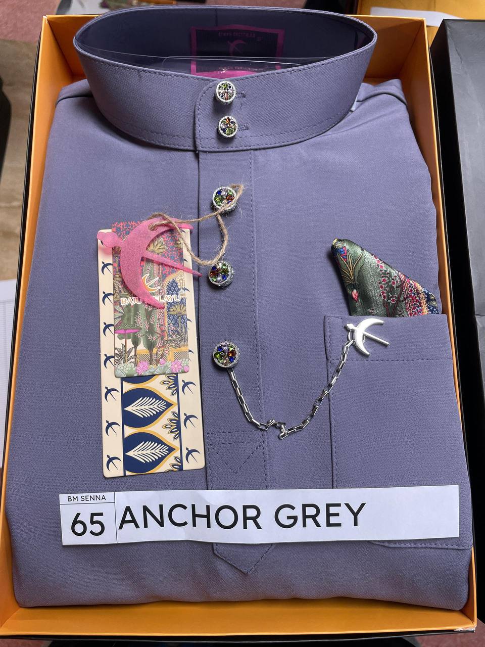 BAJU MELAYU SENNA  (ANCHOR GREY)
