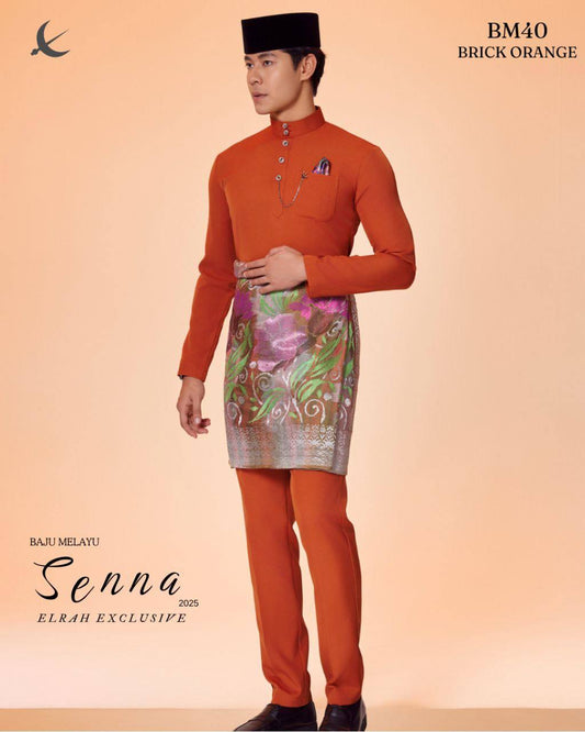 BAJU MELAYU SENNA  (BRICK ORANGE)