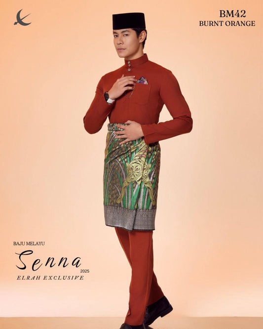 BAJU MELAYU SENNA  (BURNT ORANGE)