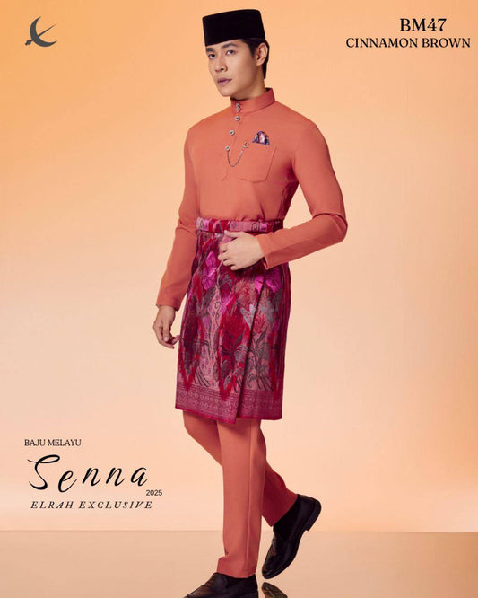 BAJU MELAYU SENNA  (CINNAMON BROWN)