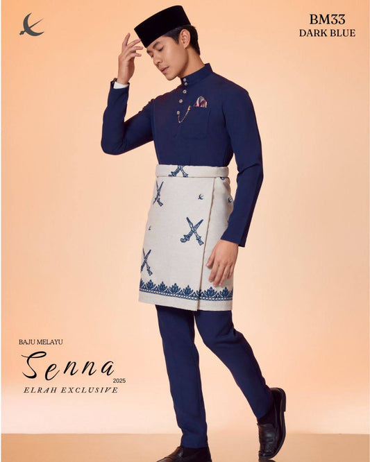 BAJU MELAYU SENNA  (DARK BLUE)
