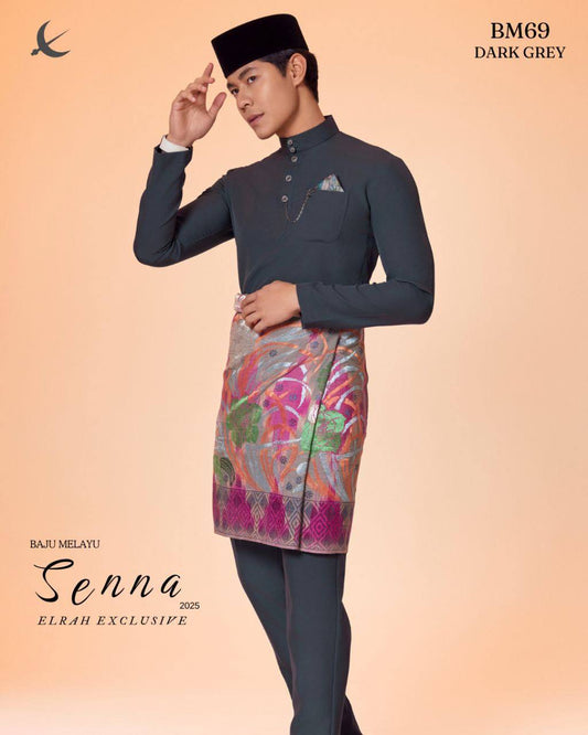 BAJU MELAYU SENNA  (DARK GREY)