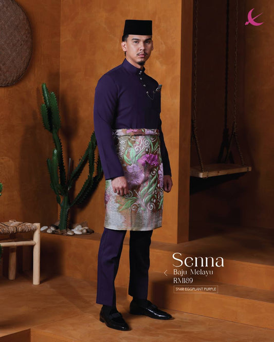 BAJU MELAYU SENNA  (EGGPLANT PURPLE)
