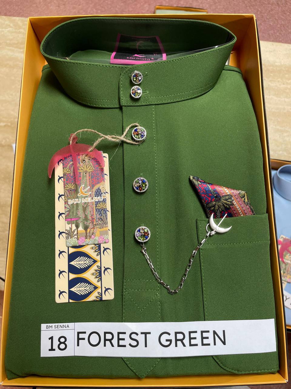 BAJU MELAYU SENNA (FOREST GREEN)