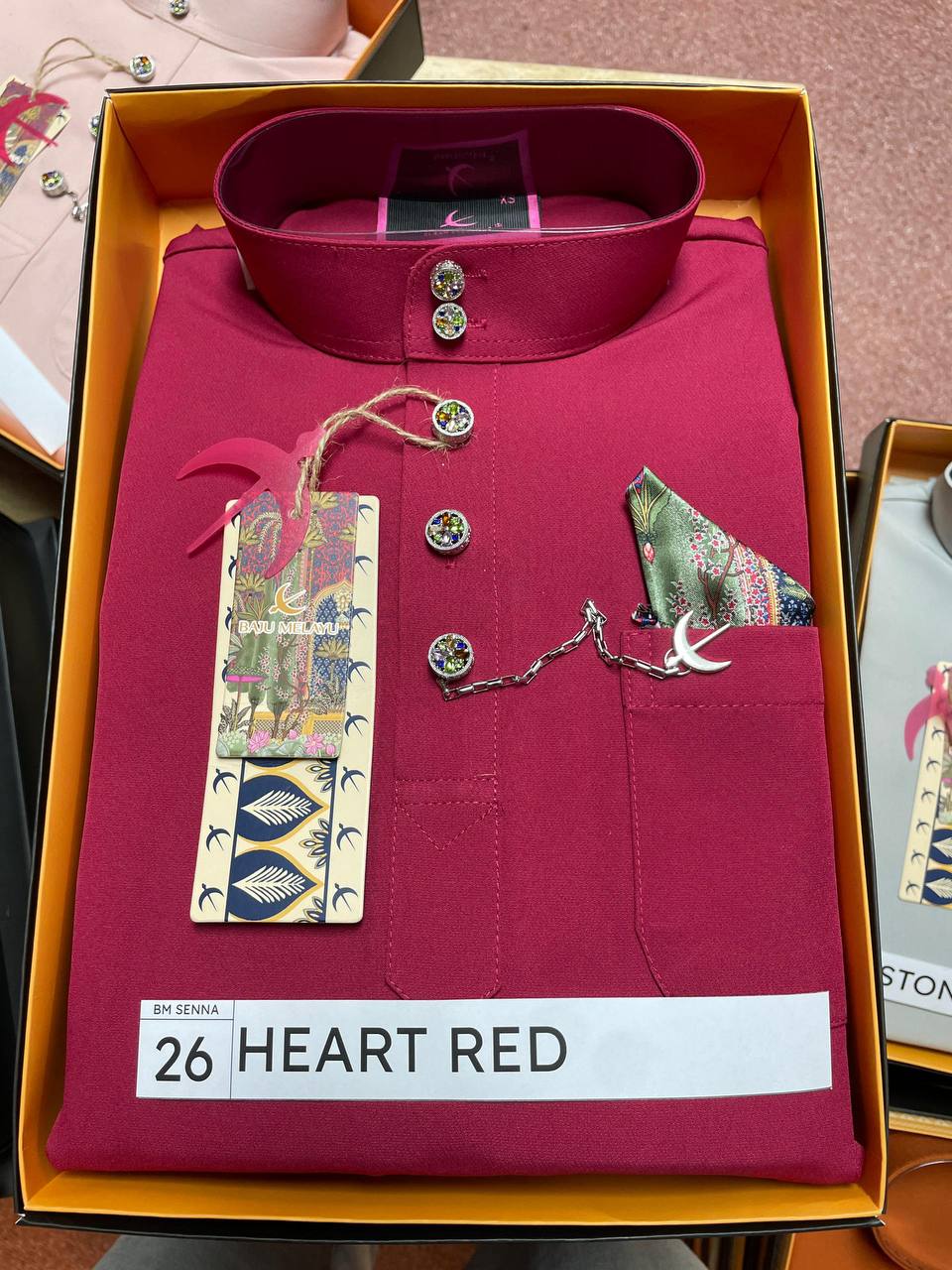 BAJU MELAYU SENNA (HEART RED)