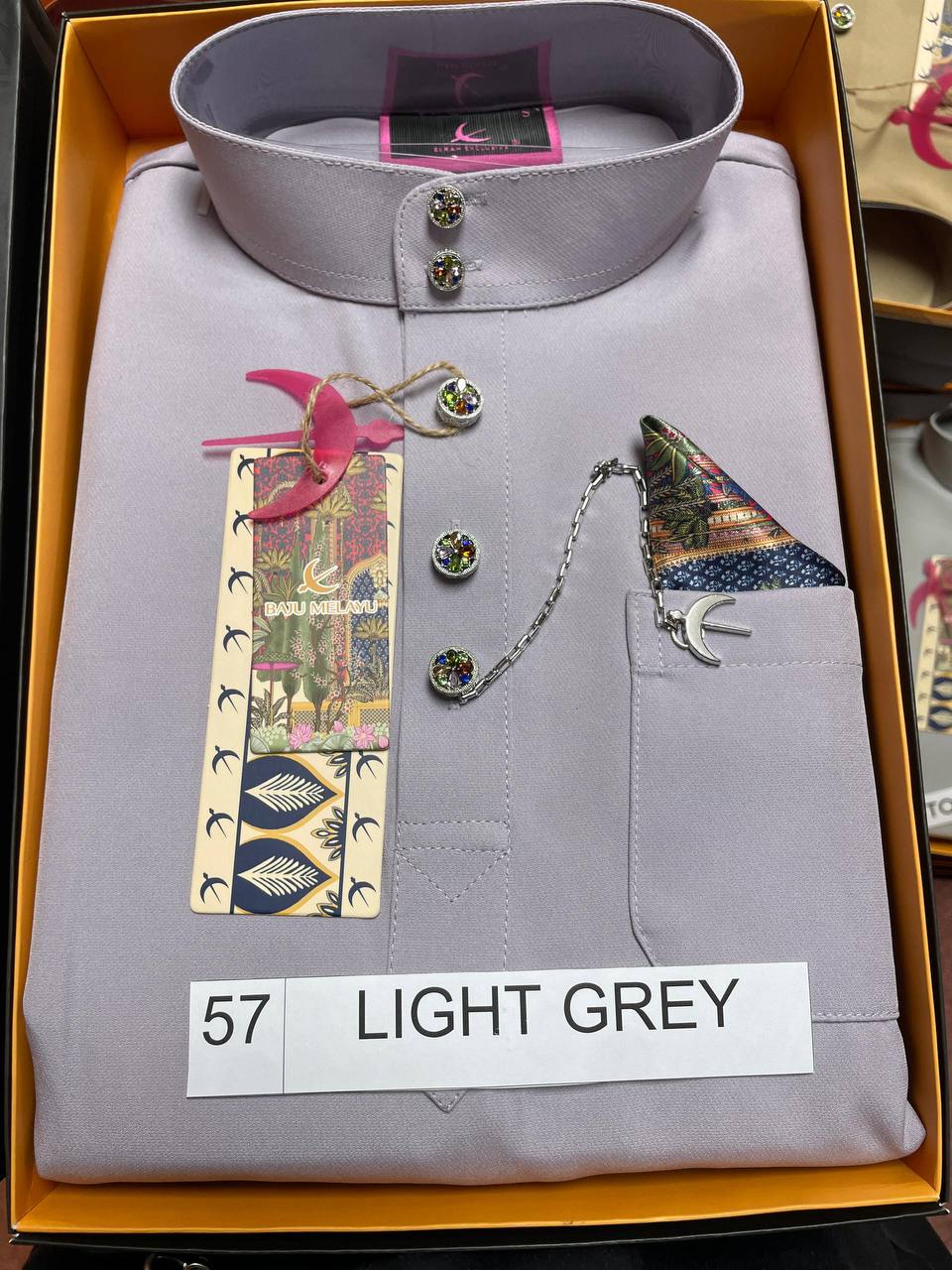 BAJU MELAYU SENNA  (LIGHT GREY)
