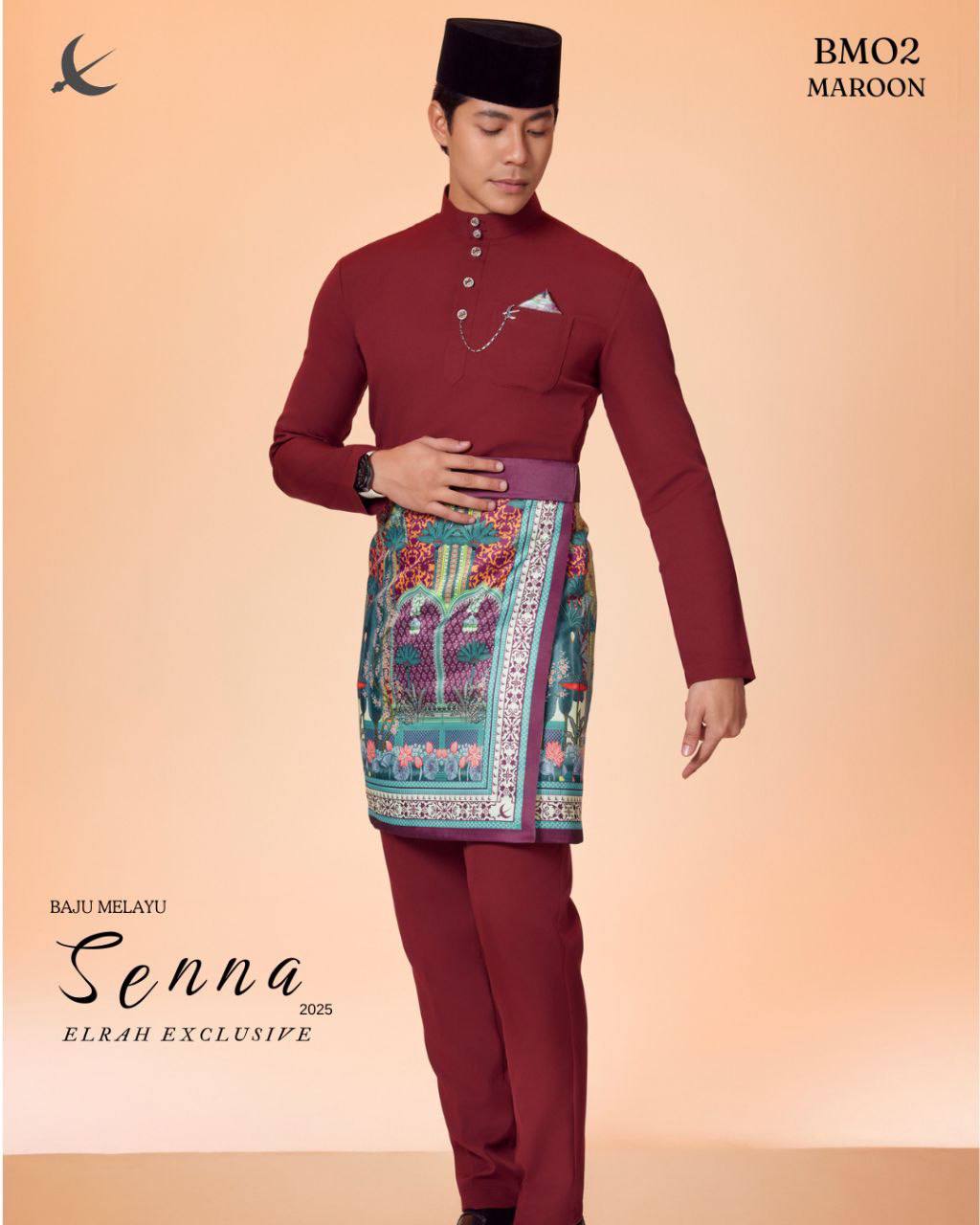 BAJU MELAYU SENNA (MAROON)