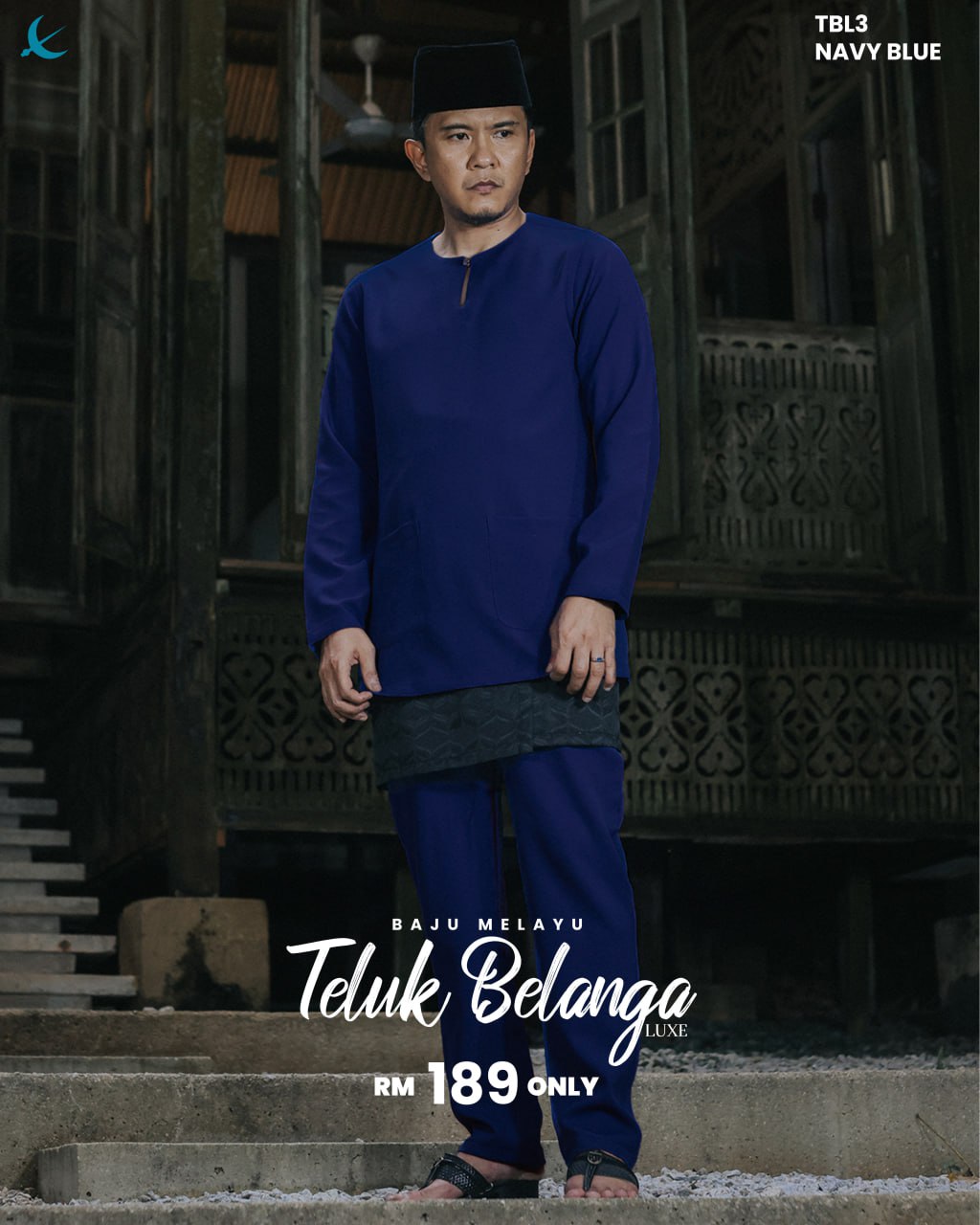 BM TELUK BELANGA LUXE (NAVY BLUE)