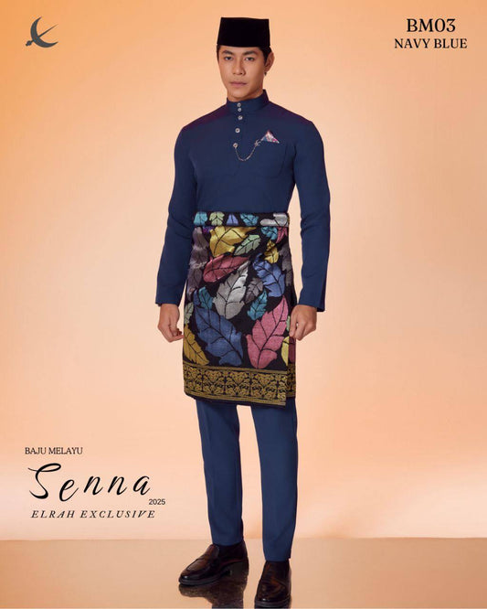 BAJU MELAYU SENNA (NAVY BLUE)