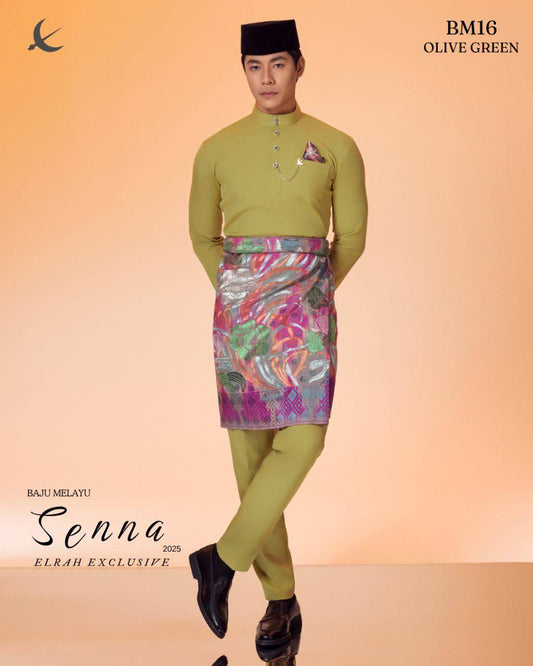 BAJU MELAYU SENNA (OLIVE GREEN)
