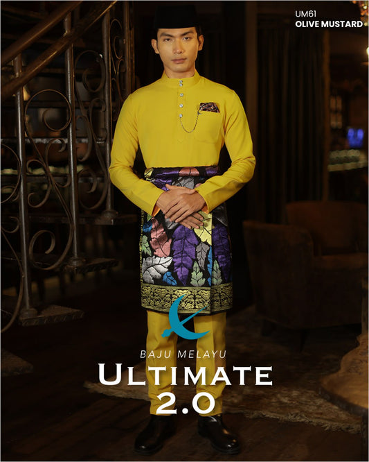 BAJU MELAYU ULTIMATE 2.0 (OLIVE MUSTARD)