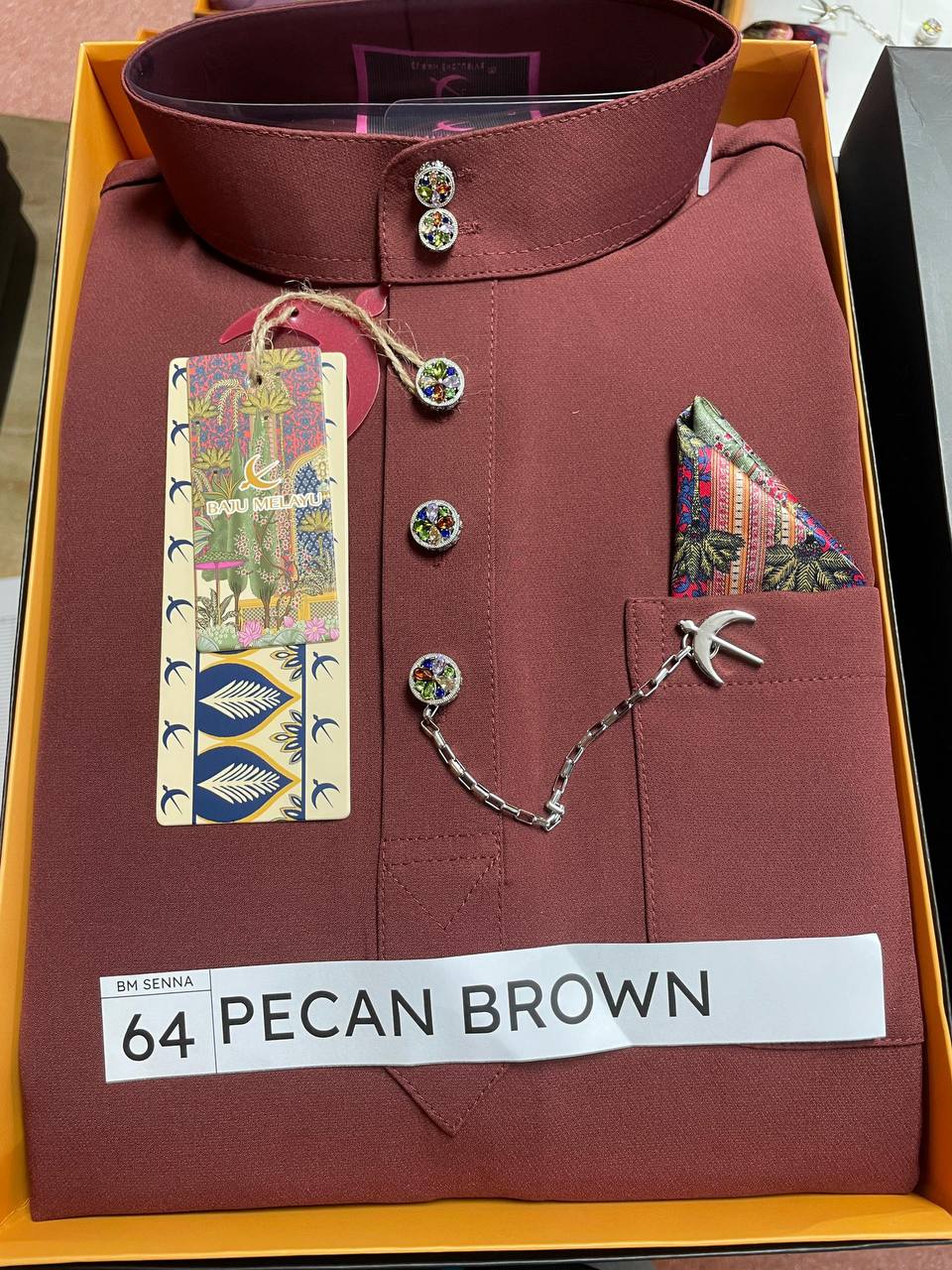 BAJU MELAYU SENNA  (PECAN BROWN)