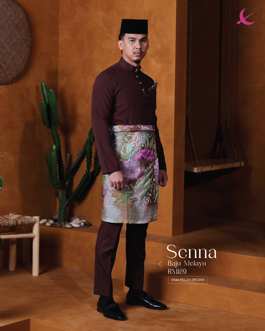 BAJU MELAYU SENNA  (PECAN BROWN)