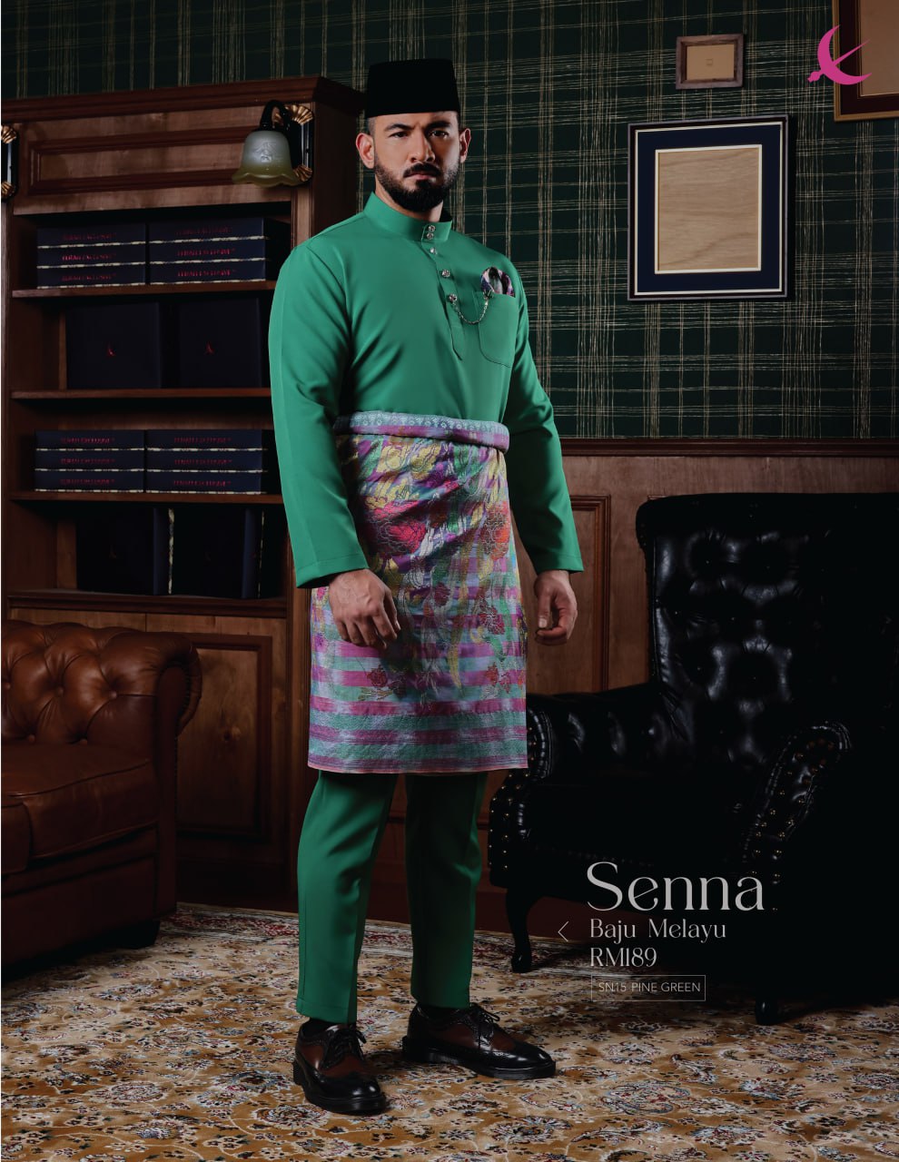 BAJU MELAYU SENNA (PINE GREEN)