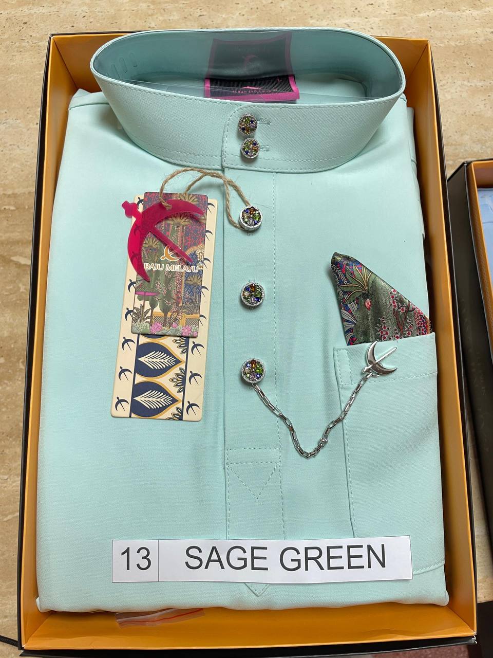 BAJU MELAYU SENNA (SAGE GREEN)