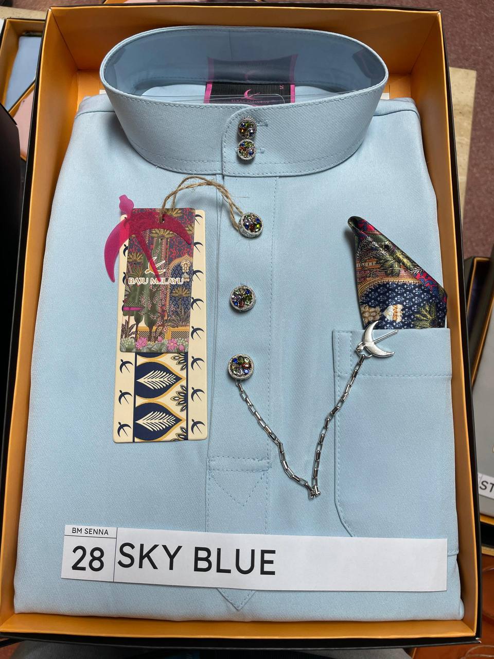 BAJU MELAYU SENNA (SKY BLUE)