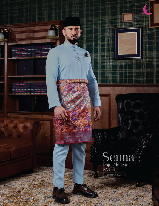 BAJU MELAYU SENNA (SKY BLUE)