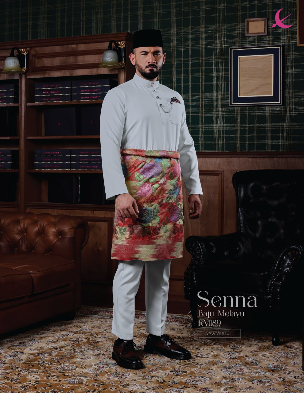 BAJU MELAYU SENNA  (WHITE)